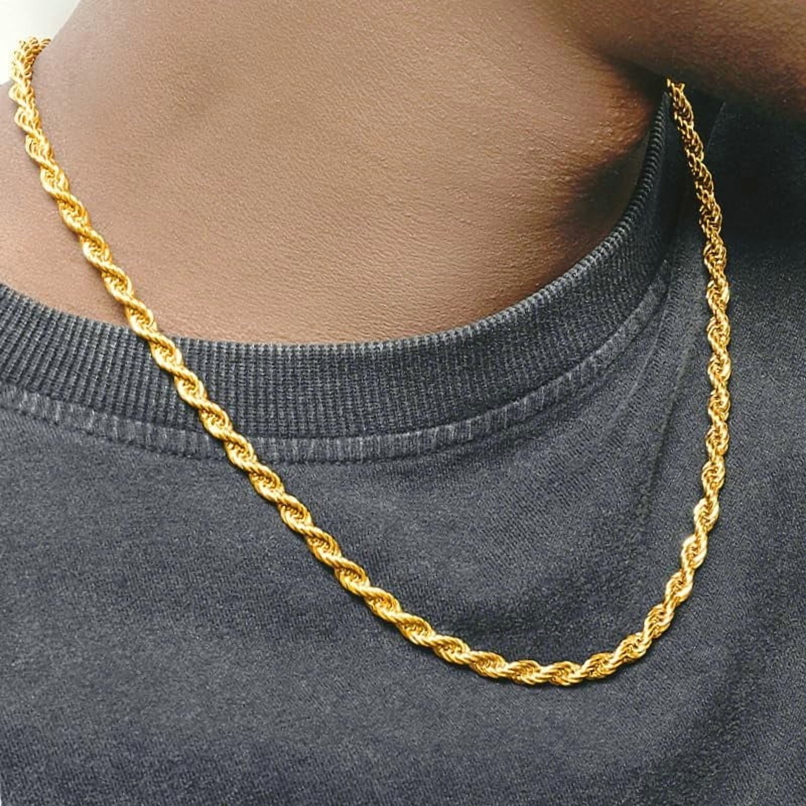 14K Solid Yellow Gold Twisted Rope Chain Necklace, Diamond Cut Classic Chain, 1.5mm,2mm,3.2mm and 4.2mm Gift for Men & Women (Available in 16 to 36 Inch Lengths)
