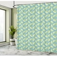 thumbnail image 4 of Ambesonne Tropical Shower Curtain, Simplified Monsteras Plot, 69"Wx75"L, Avocado Green and Pale Teal, 4 of 4