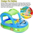 Seenda Baby Inflatable Pool Float with Canopy, Car Shaped Babies Swim