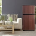 thumbnail image 4 of Krib Bling Compact Refrigerator 3.5 Cu ft Mini Fridge with Freezer with Removable Glass Shelves Wood Grain, 4 of 8