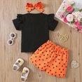 thumbnail image 5 of HCNTES Toddler Girl Set Adorable Cat Print Ruffle Sleeve Top Heart Shorts and Headband 3-Piece Set for Summer Days Toddler Girl Summer Clothes, 5 of 6