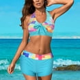 thumbnail image 1 of Traje de baño de dos piezas para mujer, trajes de baño para mujer, traje de baño de dos piezas con espalda de tirantes y estampado conservador para mujer, vestido de baño para mujer, 1 of 7
