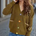 thumbnail image 4 of Jjayotai Women's Cozy Solid Cardigan with Colorful Buttons and Floral Embroidery Perfect Cardigans for WomenTrendy Green M, 4 of 5