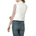 thumbnail image 4 of INSPIRE CHIC Women's Washed Denim Button Sleeveless Vest Jacket with Pockets S White, 4 of 7
