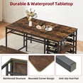 thumbnail image 4 of 3-Piece Dining Table Set for 4, Dining Table with 2 Benches, Kitchen Table and Chairs Set with 2 Storage Shelves, Wine Rack and Glass Holder for Small Space Kitchen Restaurant Bar, 4 of 7