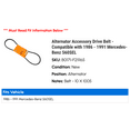 thumbnail image 2 of Alternator Accessory Drive Belt - Compatible with 1986 - 1991 Mercedes-Benz 560SEL 1987 1988 1989 1990, 2 of 2