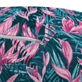 thumbnail image 3 of Exotic Pouf Cover with Zipper, Aloha Bird of Paradise Blooms Tropical Leaves Flourishing Jungle Graphic, Soft Decorative Fabric Unstuffed Case, 30" W X 17.3" L, Pink and Petrol Blue, by Ambesonne, 3 of 5