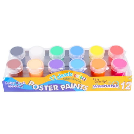 MUSEYA 1 Set 13pcs 20ml Washable Finger Painting Kit for Kids with 12 Colors Palm Brush Pigment Graffiti Paint