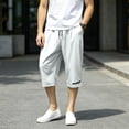 thumbnail image 2 of Men's Long Athletic Shorts 13'' Quick Dry Workout Running Capri Pants Loose Fit Lightweight Sports Gym Basketball Shorts with Pockets Gray, 2 of 6