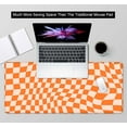 thumbnail image 5 of Orange Checkered Large Mouse Pad, Boho Pink Desk Mat Pad, Extended Kawaii Mousepad Stitched Edges Keyboard Mouse Mat, Desk Accessories for Women Office Gaming Decor, 35.4 x 15.7 in, 5 of 6