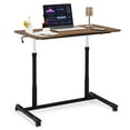 thumbnail image 1 of Giantex Bureau Debout Mobile à Hauteur Réglable, Petit Bureau d'Ordinateur Pneumatique Assis-Debout avec Roulettes Verrouillables, Table Ergonomique Roulante pour Ordinateur Portable pour Bureau à Domicile, Espresso, 1 of 8