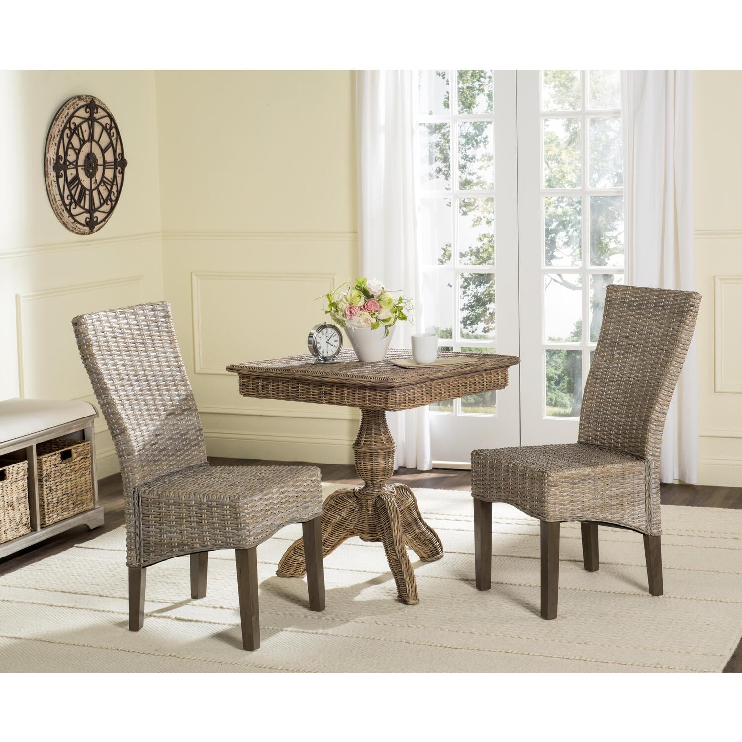 Ozias Wicker Dining ChairColorWhite Washed,QuantitySet of 2