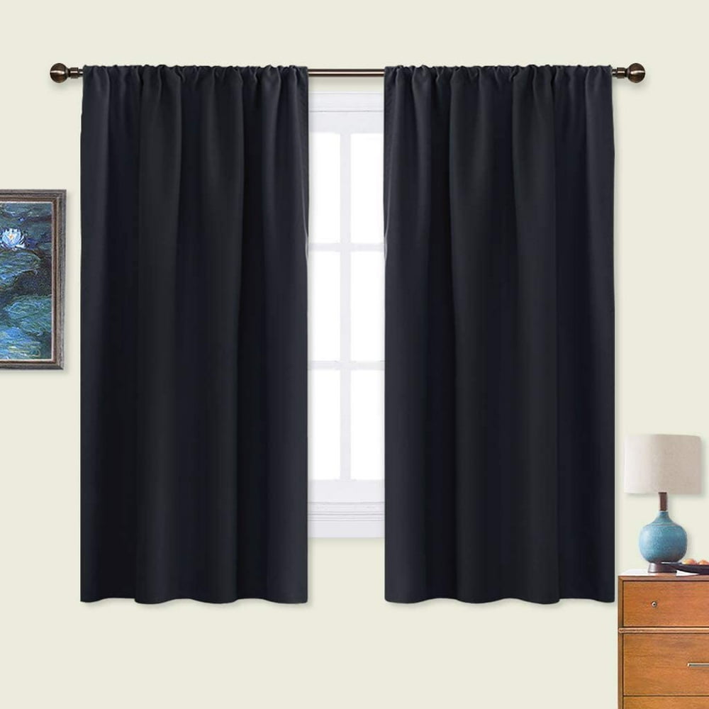 DecorX Black Blackout Curtain Blinds Solid Thermal Insulated Window