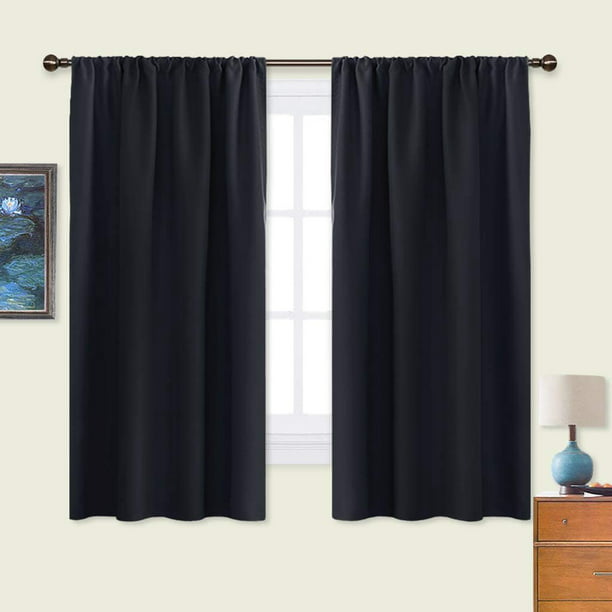 DecorX Black Blackout Curtain Blinds - Solid Thermal ...
