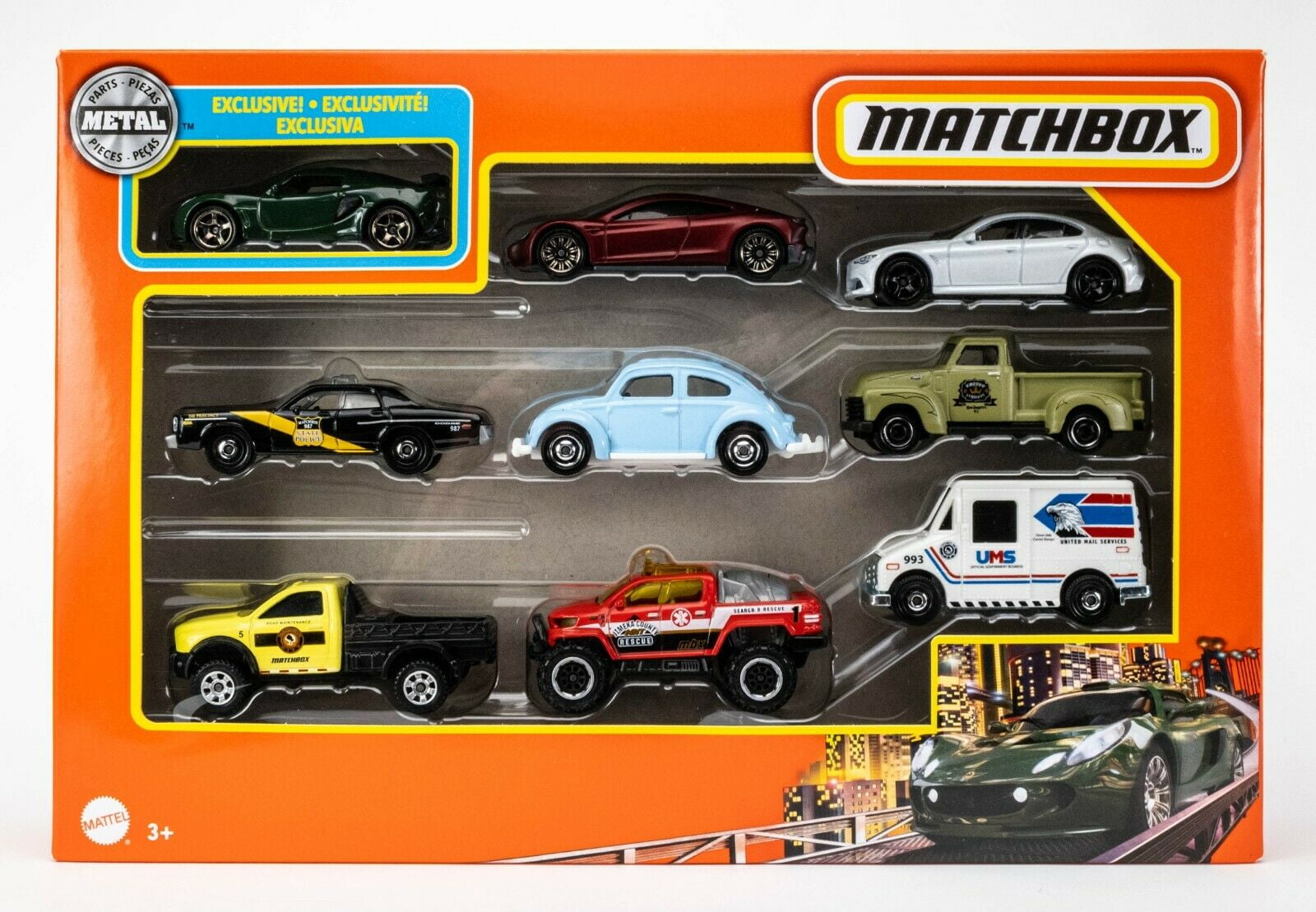 Matchbox 9Pack Gift Set with Exclusive Lotus Exige Green
