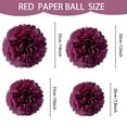 thumbnail image 4 of Inteprter Bolas de flores, pañuelos colgantes de papel, 0 Uds., bolas de papel con pompón, decoraciones de flores de papel para fiesta de Kits de decoración para fiestas Rojo 12 pulgadas, 4 of 6