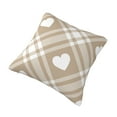 thumbnail image 3 of YFYANG Square Decorative Throw Pillow Case (Without Pillow Insert), Retro Beige Plaid Love Bedroom Sofa Car Cushion Cover, 24"x24", 3 of 9