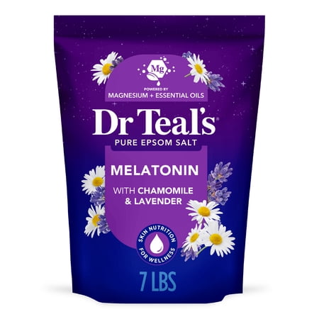 Dr Teal s Epsom Salt Magnesium Soak Sleep Blend with Melatonin Lavender & Chamomile 7 lbs