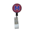 thumbnail image 1 of Carolines Treasures CJ1044-MBR Lettre m Chevron Orange & Bleu Enrouleur de Badge Rétractable, 5 x 1 x 2 Po., 1 of 2