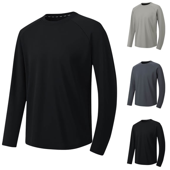 Zedker Men's Athletic Shirts Long Sleeve Moisture Wicking Shirts Dry Fit Long Sleeve UV Protection Shirts Men for Workout, Running, Hiking