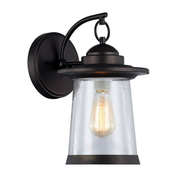 CHLOE Lighting LINON Transitional 1 Light Rubbed Bronze Outdoor Wall Sconce 13" Height