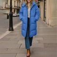 thumbnail image 2 of Breezora Women Longline Puffer Coat Casual Loose Fit Warm Winter Jacket Comfortable Outerwear XL Size Blue, 2 of 6