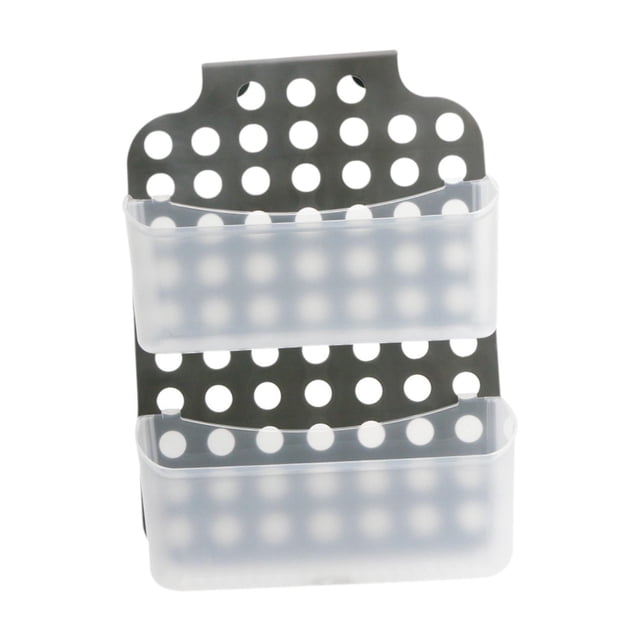 Contenedores de almacenamiento ajustables, organizador de ducha colgante, estantes de almacenamiento inoxidables, estante de almacenamiento para baño, Negro sin agujero