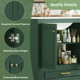 thumbnail image 5 of 30" Bathroom Vanity with Ceramic Sink, Freestanding Modern Cabinet, 2 Soft-Closing Doors & Storage Shelf, Solid Wood Frame, Compact for Small Spaces, Green, 5 of 7