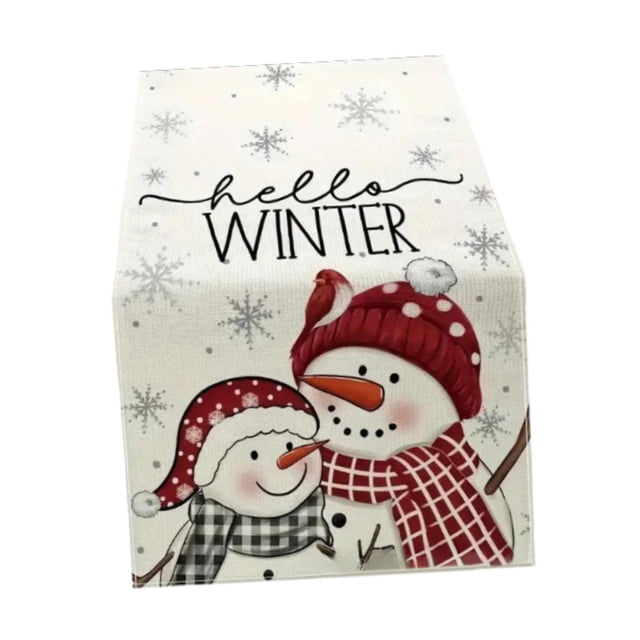 Mantel navideño reutilizable Macarena con diseño de muñeco de nieve 30 cm x 180 cm