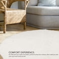 thumbnail image 3 of Tapis Rond en Peluche, Facile à Nettoyer Tapis Rond en Peluche Blanc pour Salon, 3 of 8