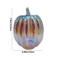 thumbnail image 3 of Fall Lighted Glass Pumpkins – Battery Operated Mercury Glass Pumpkin Decor with LED Lights, Autumn Thanksgiving Halloween Table Centerpiece Decorations for Home, Fireplace, Mantel, 3 of 6
