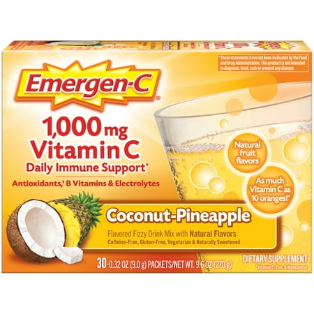 UPC 076314306039 product image for Emergen-C Immune Plus Vitamin C Supplement Powder, Coconut Pineapple, 30 Ct | upcitemdb.com