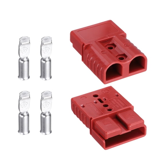 Uxcell 2Set Battery Power Connector,50A 6/8/10/12AWG Wire Harness Plug Kit, Red
