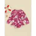 thumbnail image 4 of Franhais Infant One Piece Swimsuit, Girls Floral Print Round Neck Long Sleeve Ruffle Swimwear, 4 of 8