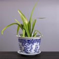 thumbnail image 1 of Maceta de cerámica de porcelana azul y blanca con bandeja, maceta grande de hierro para árbol, maceta hidropónica para balcón, para jardinería doméstica, 1 of 1