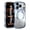 Blue, variant on ELEHOLD Magnetic Case For iPhone 17 Pro With Built-in Lens Protector,Compatible with Mag-safe Accessories, Shockproof Plating Curly Wavy Frame Clear Back Cover for Women Men,Silver