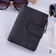 thumbnail image 1 of ITFABS Women's Short Leather Wallet Matte Surface Hasp Simple Bifold Small Handbag, 1 of 3