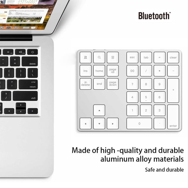 mmirethe Numeric Keyboard with USB Digital Input Travel Aluminum Small Receiver Strong Stability Ergonomics Pocket Keypad Laptop Computer Black pro version