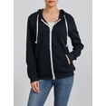thumbnail image 3 of Yunliwuli Women's Zip Up Hoodies Long Sleeve Solid Color Classic Fit Sweatshirts Jackets Streetwear Tops, 3 of 9