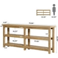 thumbnail image 2 of Tribesigns 70.86-Inch ExtraLong Console Table, Farmhouse 3-Tier Entryway Table, Wood Sofa Table for Living Room, Hallway, Light Brown, 2 of 7