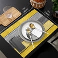 thumbnail image 6 of Placemats Set of 4, Retro Rustic Barn Wood Texture Polyester Stain Resistant Table Mats Washable Placemat Decoration for Kitchen Dining Table Ombre Lemon Yellow and Gray, 6 of 6