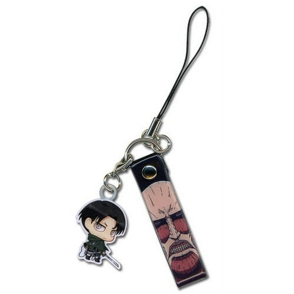 Cell Phone Charm - Attack on Titan - New SD Levi & Titan Band ge17213