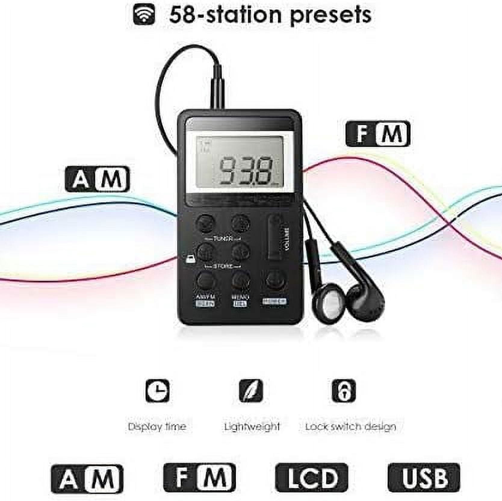FM/AM Radio,Mini Portable Radio,Walkman,Personal Radio Headset