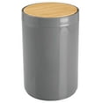 thumbnail image 6 of mDesign Plastic Round Trash Can Small with Swing-Close Lid - Dark Gray/Natural, 6 of 6