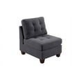 thumbnail image 6 of Eleni Modular Sectional 6pc Set 2x Corner Wedge 3x Armless Chair and 1x Ottoman - Gray, 6 of 14