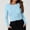 Light Blue1, variant on Vrorvz Womens Slim Shirts Crew Neck Long Sleeve Shirt Fall Casual Fashion Outfits Workout Crop Tops