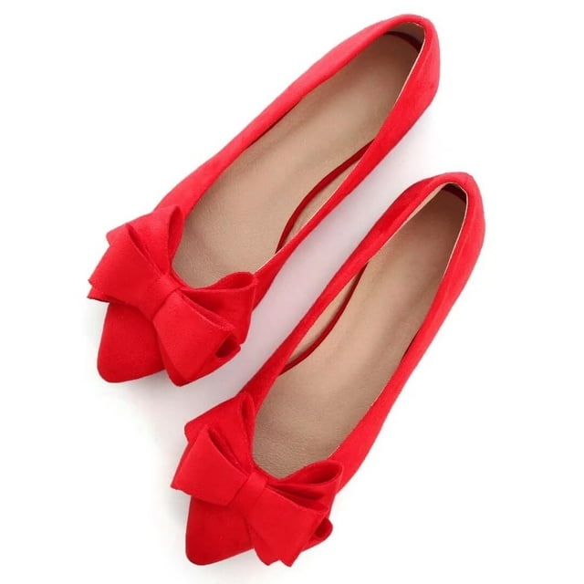 Zapatillas de ballet TN TANGNEST de gamuza roja sandía para mujer