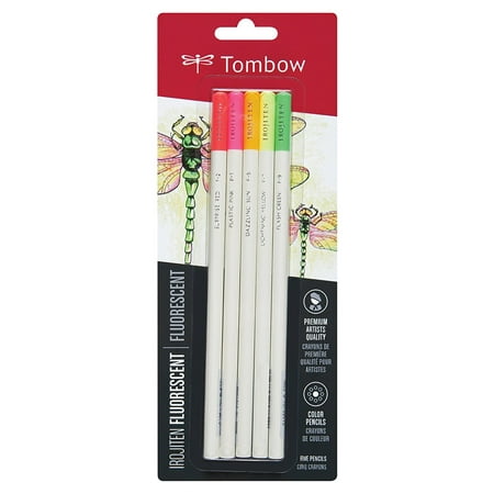 Tombow Irojiten Colored Pencils, Fluorescent, 5-Pack, Premium, artist-quality colored pencils By American
