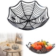 thumbnail image 2 of Halloween Candy Bowl Spider Bowl,Plastic Candy Dish,Plastic Spiderweb Halloween Candy Bowls,Plastic Cobweb Serving Bowls for Halloween Party Decor, Trick-Or-Treating, Food Candy Trays,Black, 2 of 8