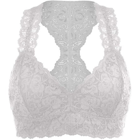 

Nebility Women s Sexy Lace Bra Removable Padded Racerback Breathable Bralette Bustier Sports Bras